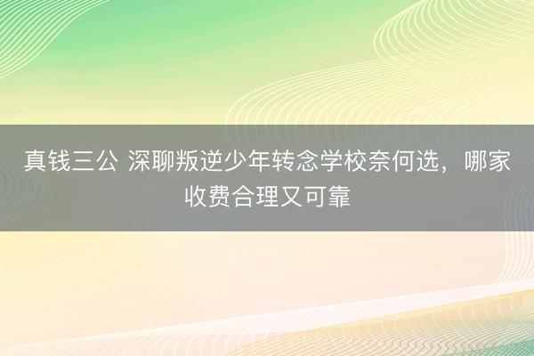 真钱三公 深聊叛逆少年转念学校奈何选，哪家收费合理又可靠