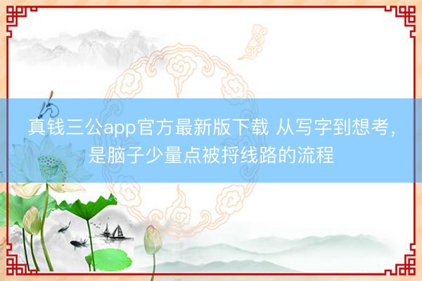 真钱三公app官方最新版下载 从写字到想考，是脑子少量点被捋线路的流程