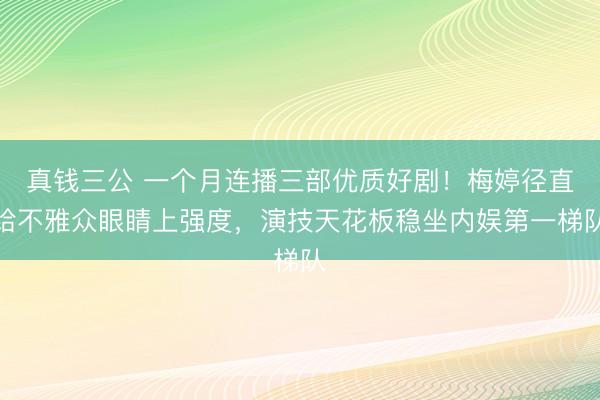 真钱三公 一个月连播三部优质好剧！梅婷径直给不雅众眼睛上强度，演技天花板稳坐内娱第一梯队