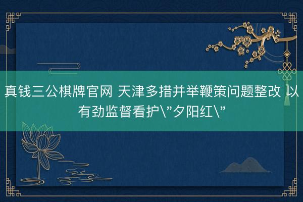 真钱三公棋牌官网 天津多措并举鞭策问题整改 以有劲监督看护