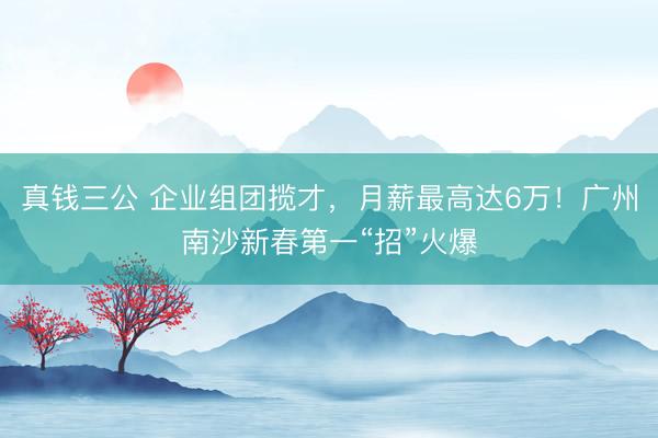 真钱三公 企业组团揽才,月薪最高达6万!广州南沙新春第一“招”火爆