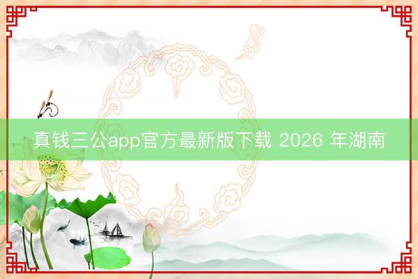 真钱三公app官方最新版下载 2026 年湖南