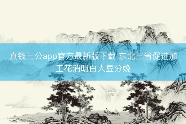 真钱三公app官方最新版下载 东北三省促进加工花消明白大豆分娩