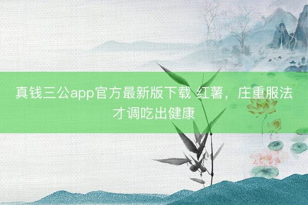 真钱三公app官方最新版下载 红薯，庄重服法才调吃出健康