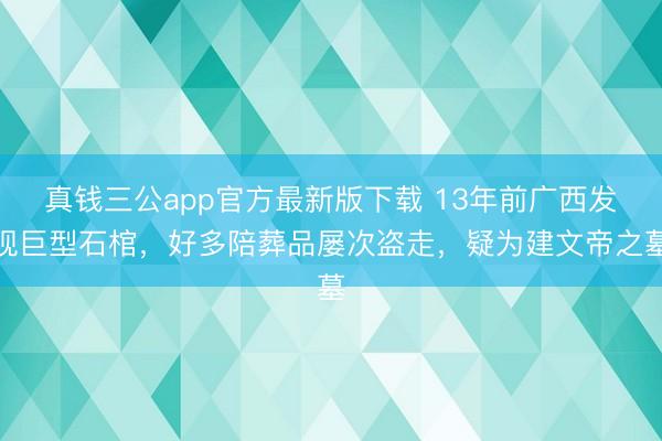 真钱三公app官方最新版下载 13年前广西发现巨型石棺，好多陪葬品屡次盗走，疑为建文帝之墓