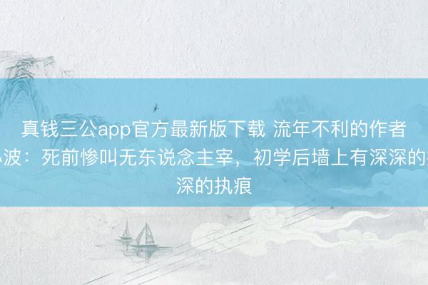 真钱三公app官方最新版下载 流年不利的作者王小波：死前惨叫无东说念主宰，初学后墙上有深深的执痕
