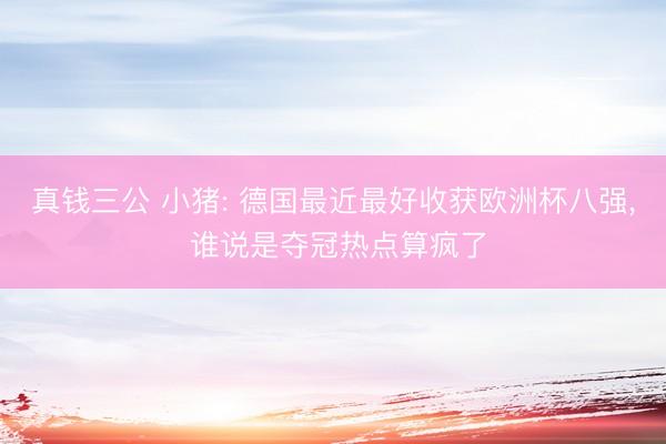 真钱三公 小猪: 德国最近最好收获欧洲杯八强， 谁说是夺冠热点算疯了