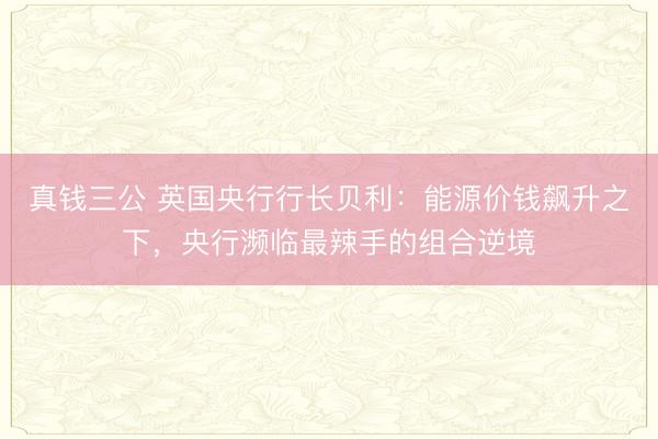 真钱三公 英国央行行长贝利：能源价钱飙升之下，央行濒临最辣手的组合逆境