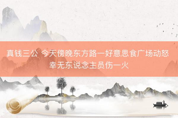 真钱三公 今天傍晚东方路一好意思食广场动怒 幸无东说念主员伤一火